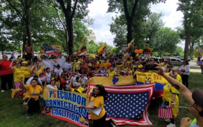 Migrantes de Ecuador, en espera de la resolución positiva del TPS, se manifiestan en Washington D.C.